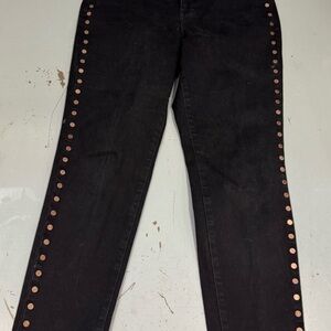 Black studded straight style & co jeans wit gold studs Size 10 #grunge #emo #y2k